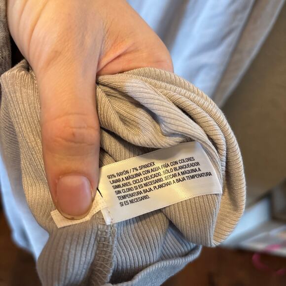 NWT Wild Fable Spaghetti Straps Ribbed Maxi Slip Dress Stretchy Gray Women's XXL - Picture 3 of 5